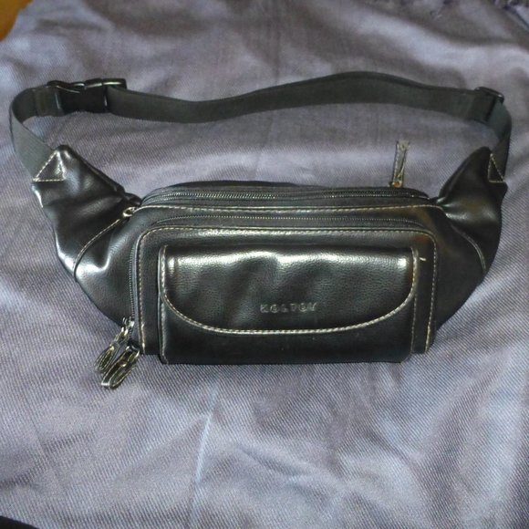 Koltov Handbags - Koltov Black Fanny Waist Pack Bag